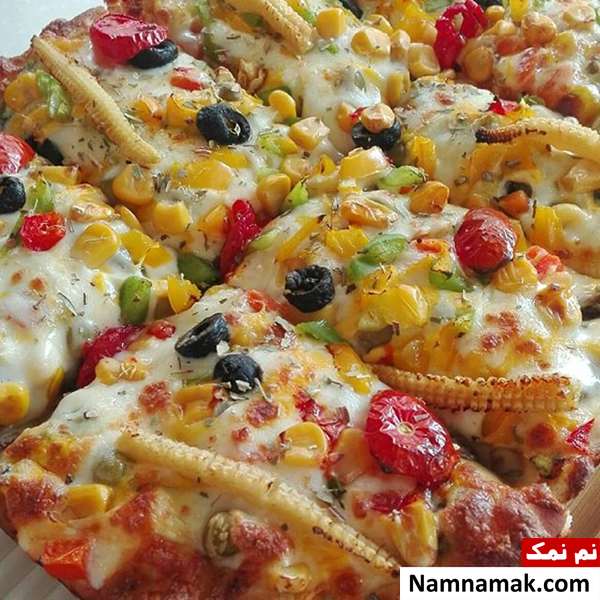 دستور تهیه پیتزای سبزیجات ترش مزه با کدو