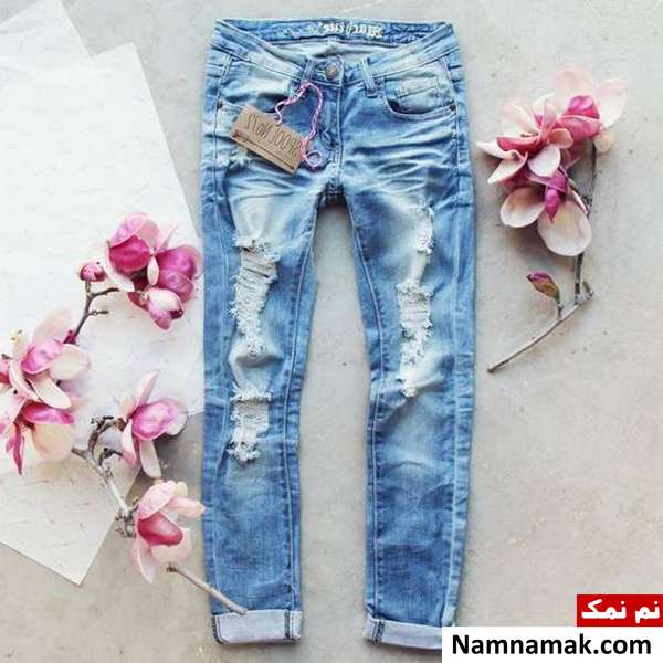 شلوار لی کوتاه شلوار لی پاچه پاکتی