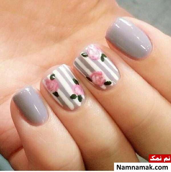 طراحی ناخن گل گلی دخترانه