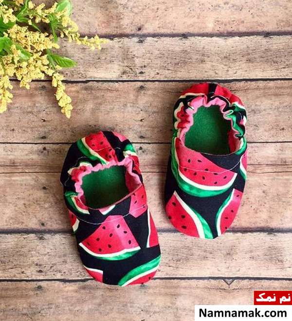 پاپوش نوزادی با طرح هندوانه