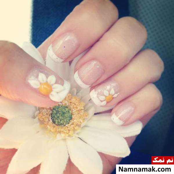 طراحی ناخن دخترانه با طرح گل