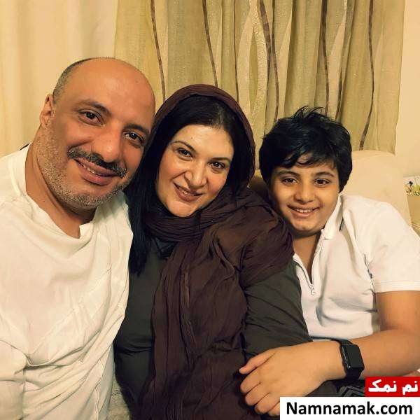 ریما رامین فر در کنار امیر جعفری و پسرشان آیین