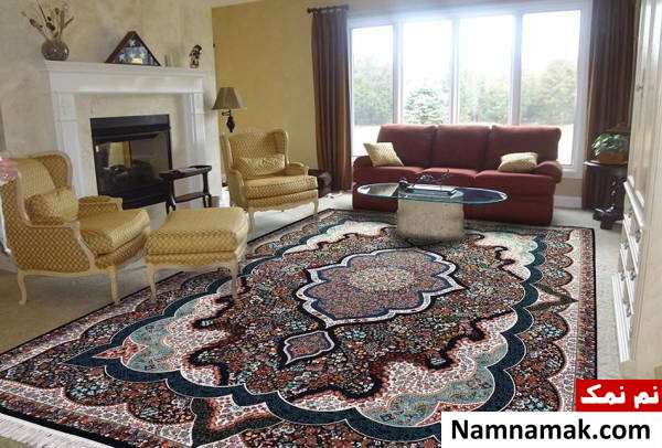 ست فرش سرمه ای ایده های ست کردن فرش سرمه ای
