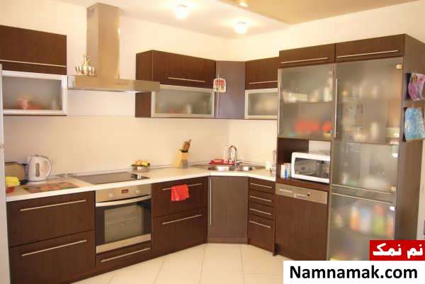 مدل کابینت آشپزخانه قهوه ای 