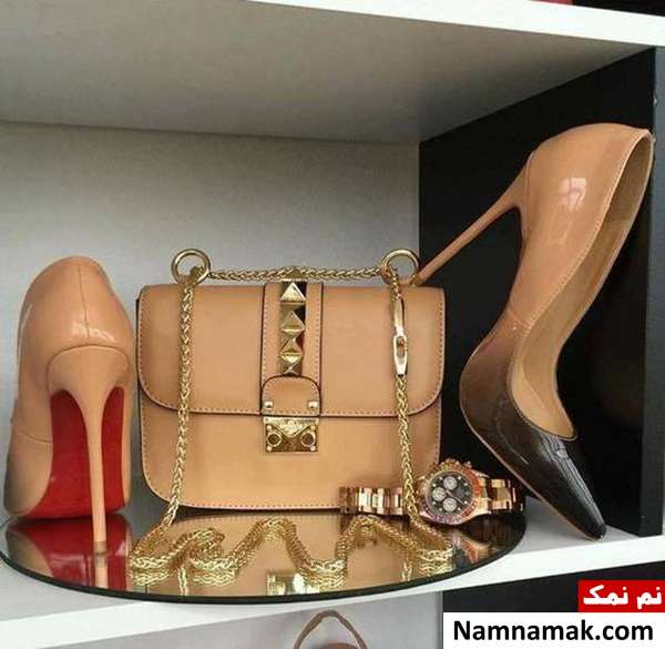 مدل کیف و کفش زنانه قهوه ای رنگ