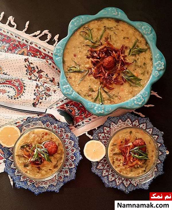 طرز تهیه آش سبزی شیرازی