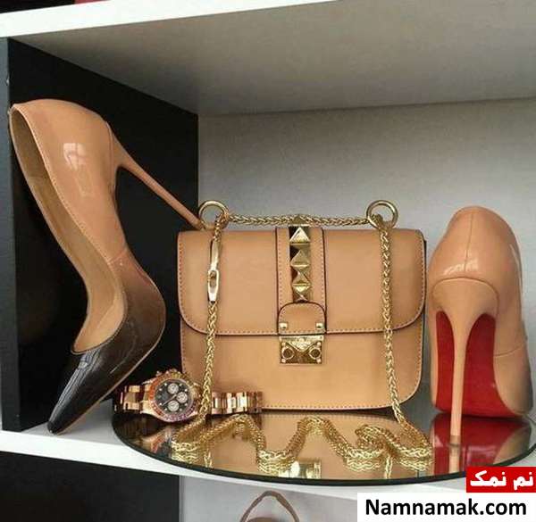 ست کیف و کفش عسلی جدید