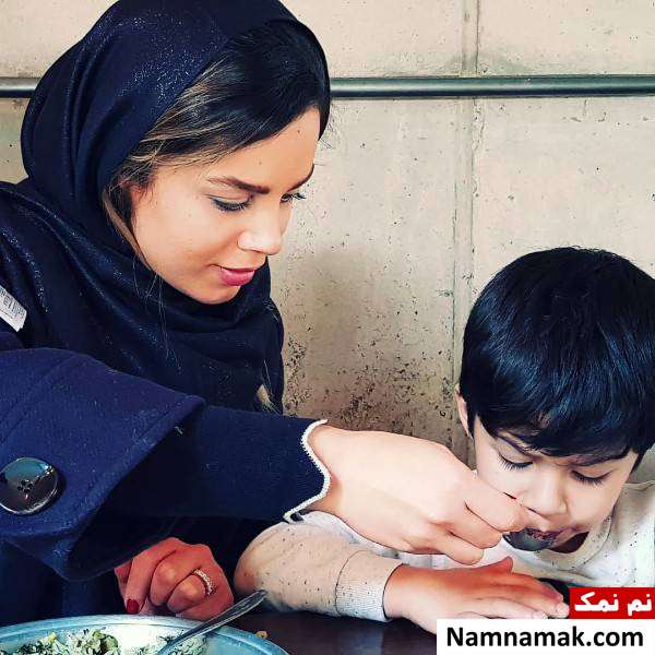 عکسی از همسر و پسر احسان خواجه امیری