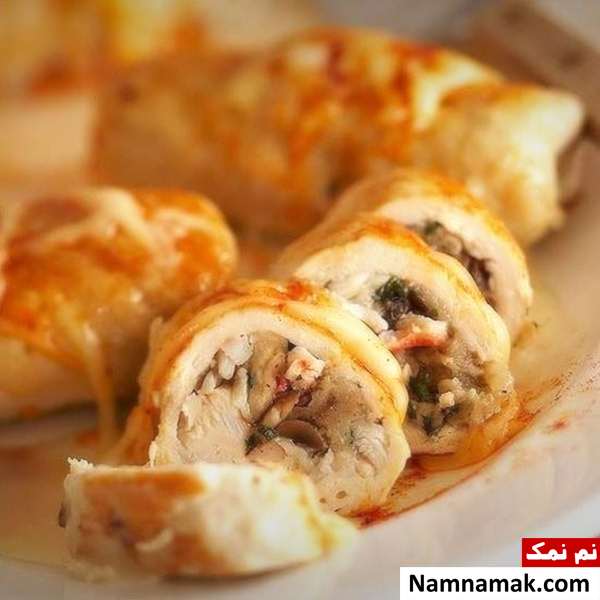 رولت مرغ با سبزیجات