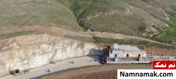 جابجایی مسجد 600 ساله تصاویر جابجایی مسجد 600 ساله