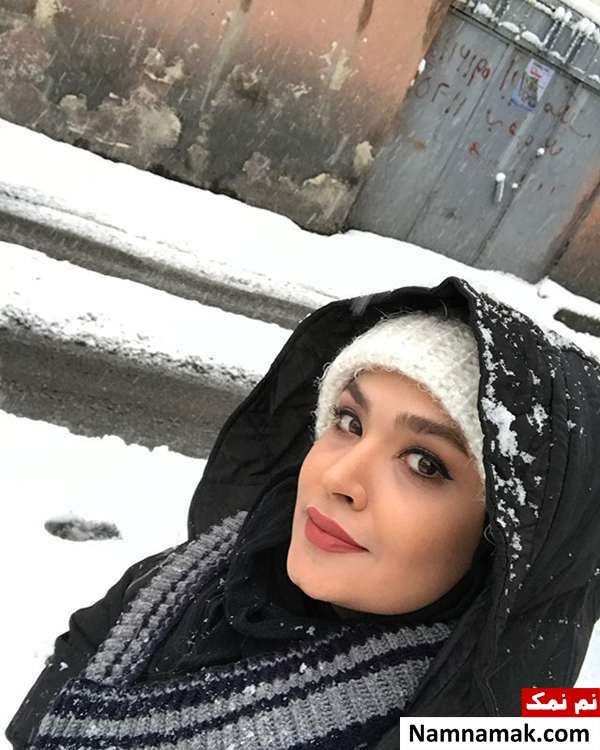 بیوگرافی فریبا باقری و همسرش مصطفی گلستانیان سلفی برفی فریبا باقری