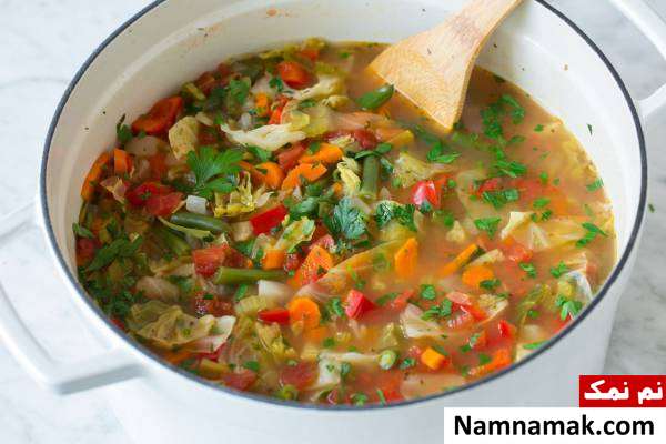 سوپ کلم طرز تهیه رژیم سوپ کلم