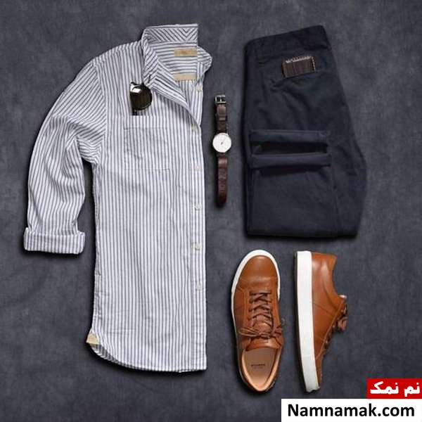 ست پیراهن مردانه ست کردن پیراهن راه راه مردانه