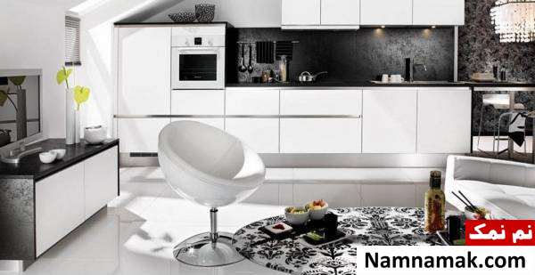 کابینت سفید مشکی مجلل