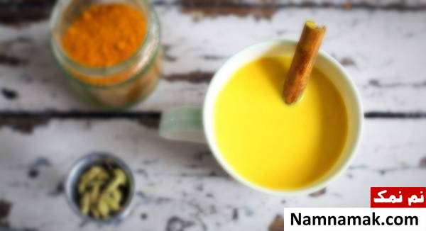 فواید شیر زردچوبه