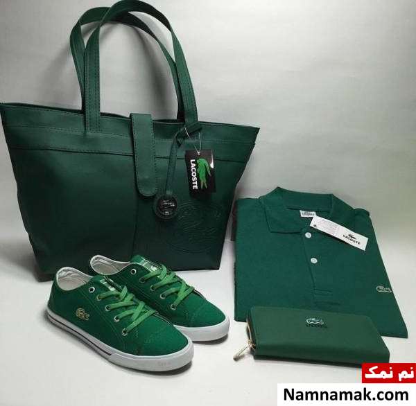 ست کیف و کفش سبز لجنی
