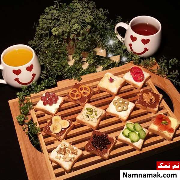 تزیین رمانتیک سفره صبحانه دونفره