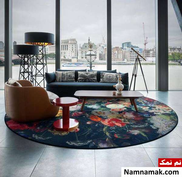 فرش گرد برای اتاق نشیمن