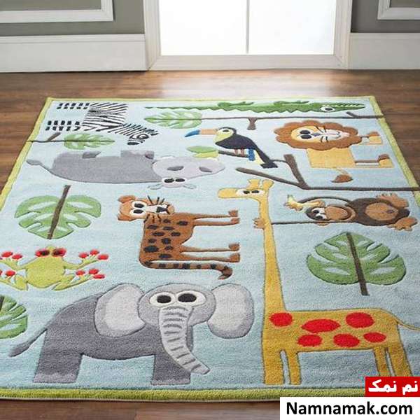 فرش اتاق بچه فرش اتاق کودک طرح باغ وحش