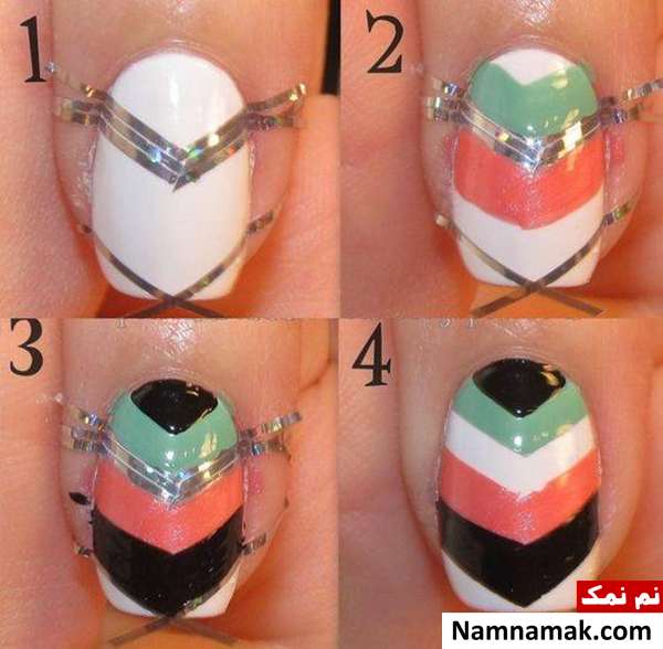 مدل طراحی ناخن با چسب نواری
