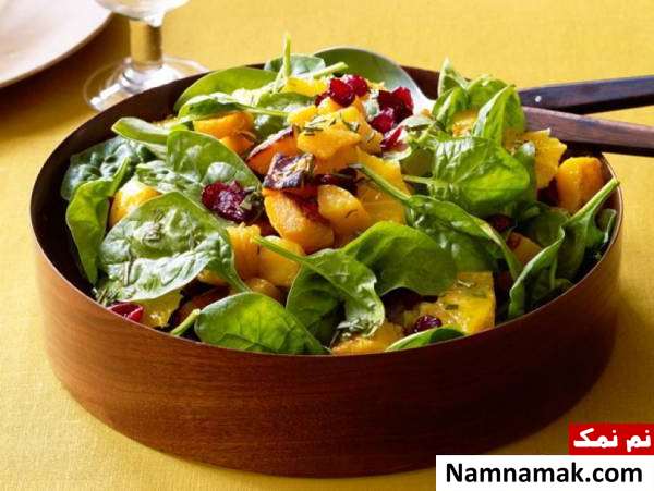 طرز تهیه سالاد اسفناج با نارنگی