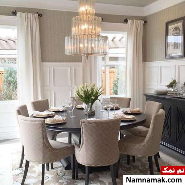 میز ناهارخوری گرد میز ناهارخوری گرد 8 نفره