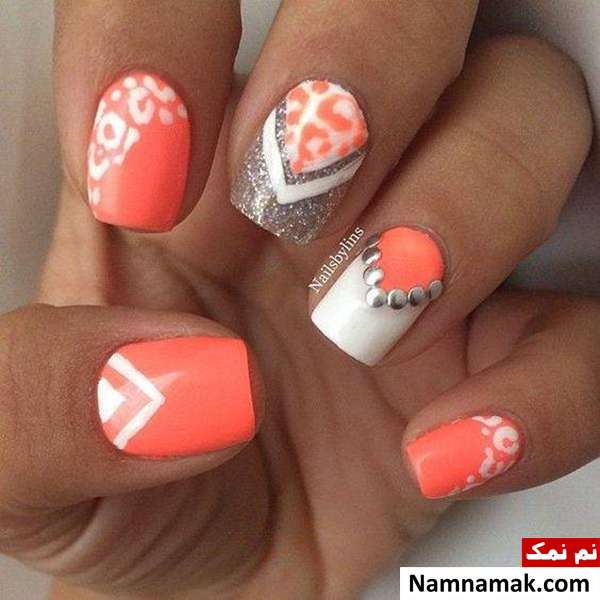 مدل لاک ناخن نارنجی
