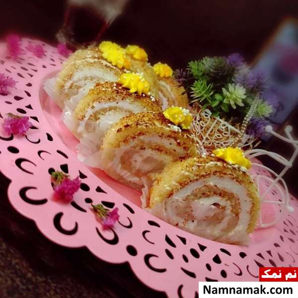 طرز تهیه خامه رولت با پودر خامه و خامه صبحانه