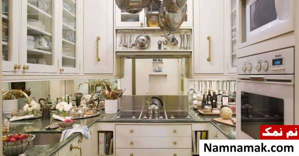 آشپزخانه جذاب و کوچک آپارتمانی