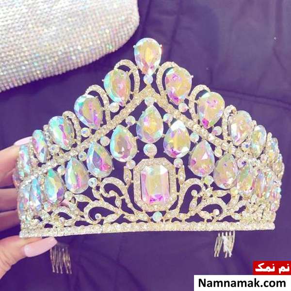 تاج عروس فرحی مدل تاج عروس فرحی لاکچری