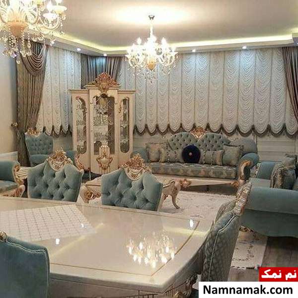 ست رنگ مبل و فرش ست مبل فیروزه ای با فرش