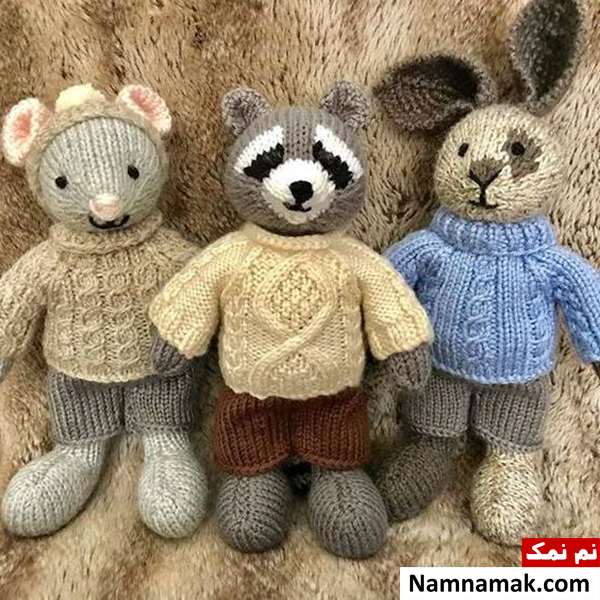 بافت عروسک عروسک کاموایی بافته شده با دومیل