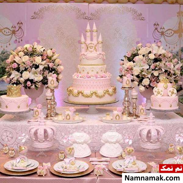 تزیین میز تولد تزیین میز تولد دخترانه با تم تاج