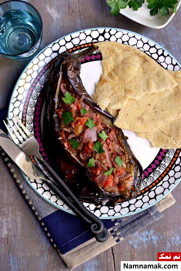 طرز تهیه بادمجان شکم پاره ترکیه ای