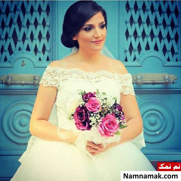 مدل جدید لباس عروس یقه افتاده روی سر شانه جدید لباس عروس یقه قایقی