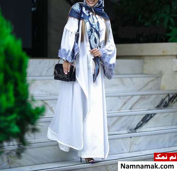 مانتو دخترانه بلند رنگ روشن حریر