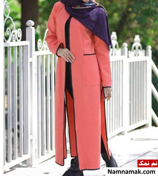 مانتو مرجانی رنگ سال 2019