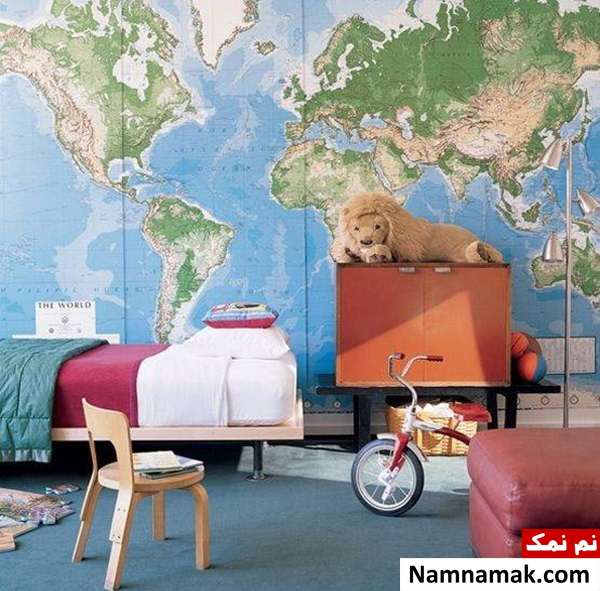 مدل کاغذ دیواری مدل کاغذ دیواری نقشه جهان
