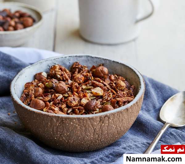 طرز تهیه آسان و خوشمزه گرانولا گرانولای فندق