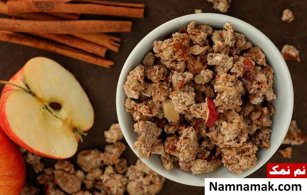 طرز تهیه آسان و خوشمزه گرانولا گرانولای سیب دارچین