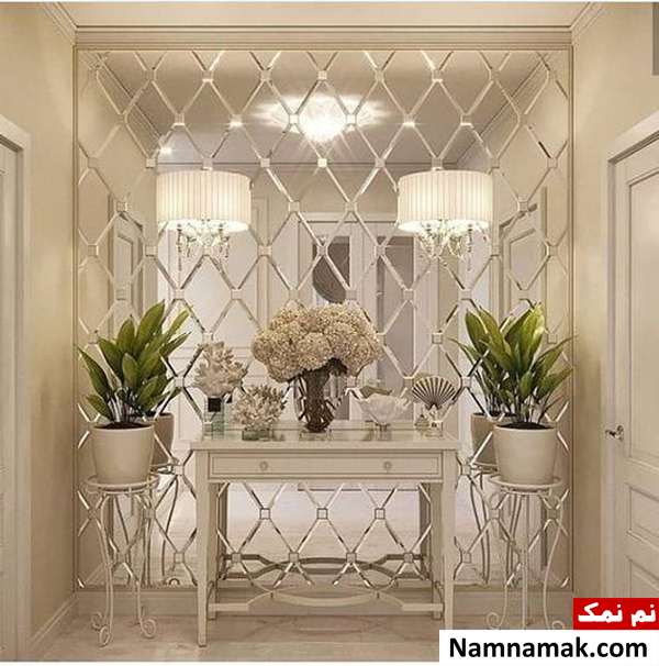 آینه کاری شیک دیوار منزل