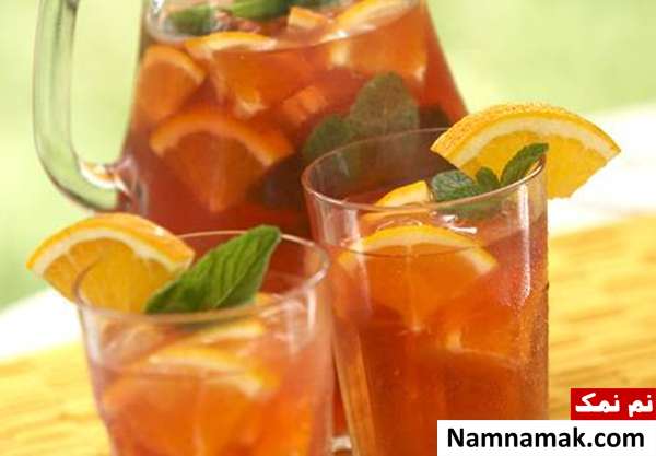 طرز تهیه نوشیدنی چای سرد با پرتقال