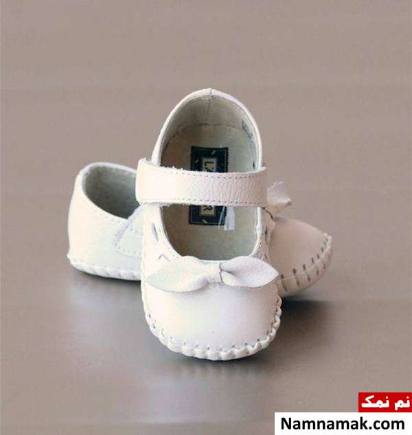 کفش نوزادی دخترانه سفید رنگ