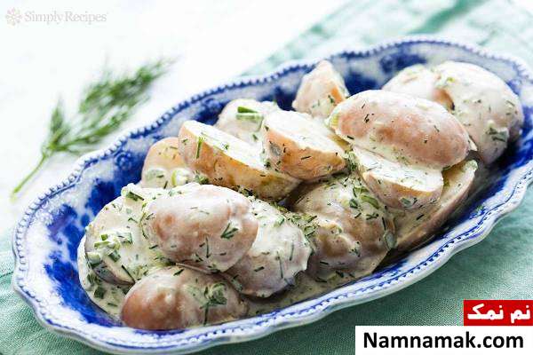طرز تهیه سالاد سیب زمینی شوید