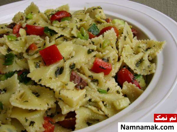 طرز تهیه سالاد پاستا با لیمو و ریحان