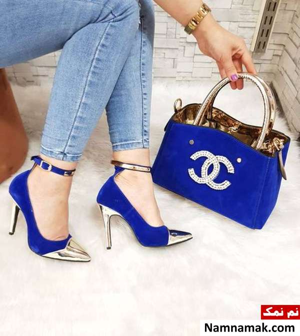 کیف و کفش آبی رنگ شنل