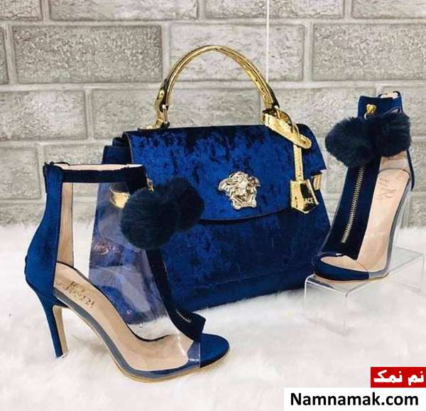 کیف و کفش آبی نفتی مجلسی
