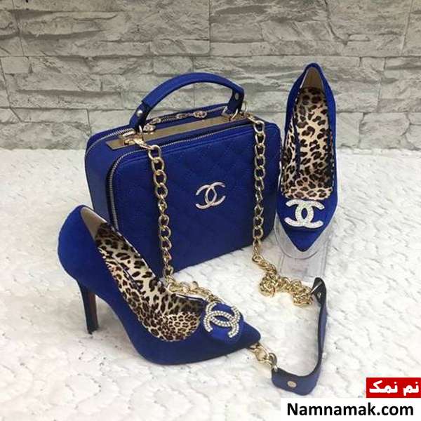کیف و کفش آبی کاربنی برند معروف