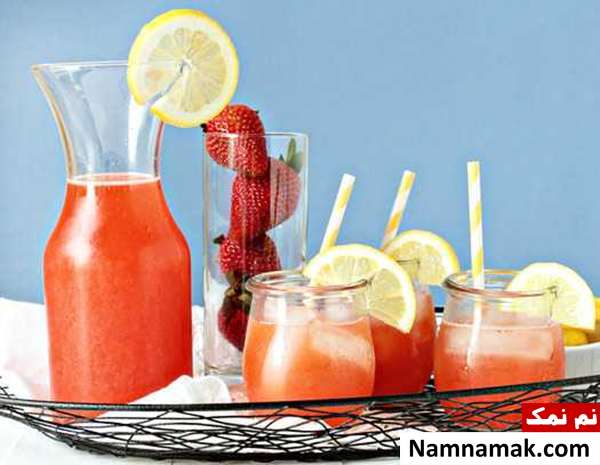 طرز تهیه لیموناد توت فرنگی