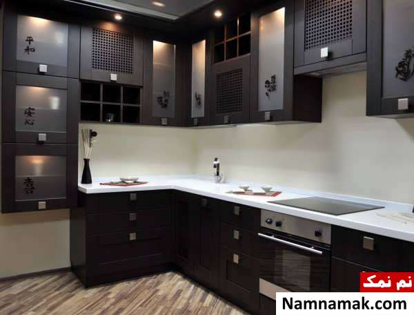 مدل کابینت هایگلاس مشکی 